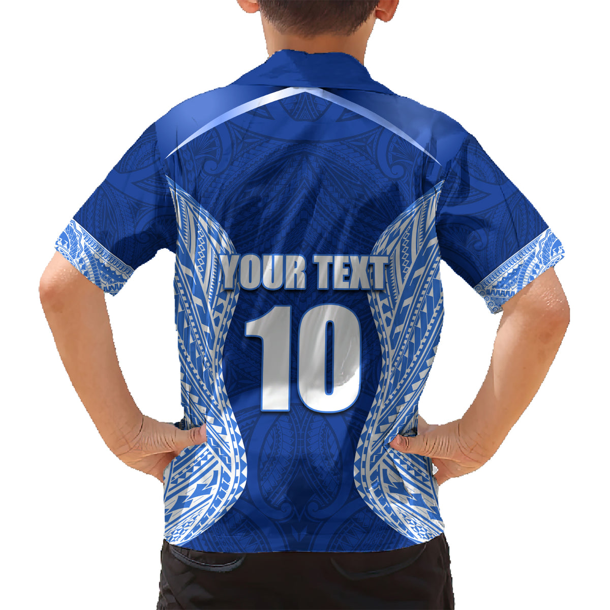 Custom Manu Samoa Rugby Kid Hawaiian Shirt Polynesian Tattoo LT03 - Polynesian Pride