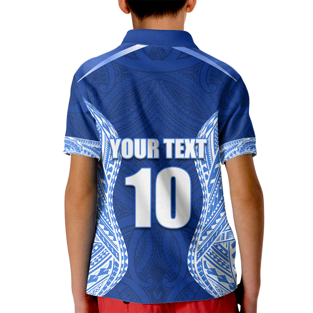 Custom Manu Samoa Rugby Kid Polo Shirt Polynesian Tattoo LT03