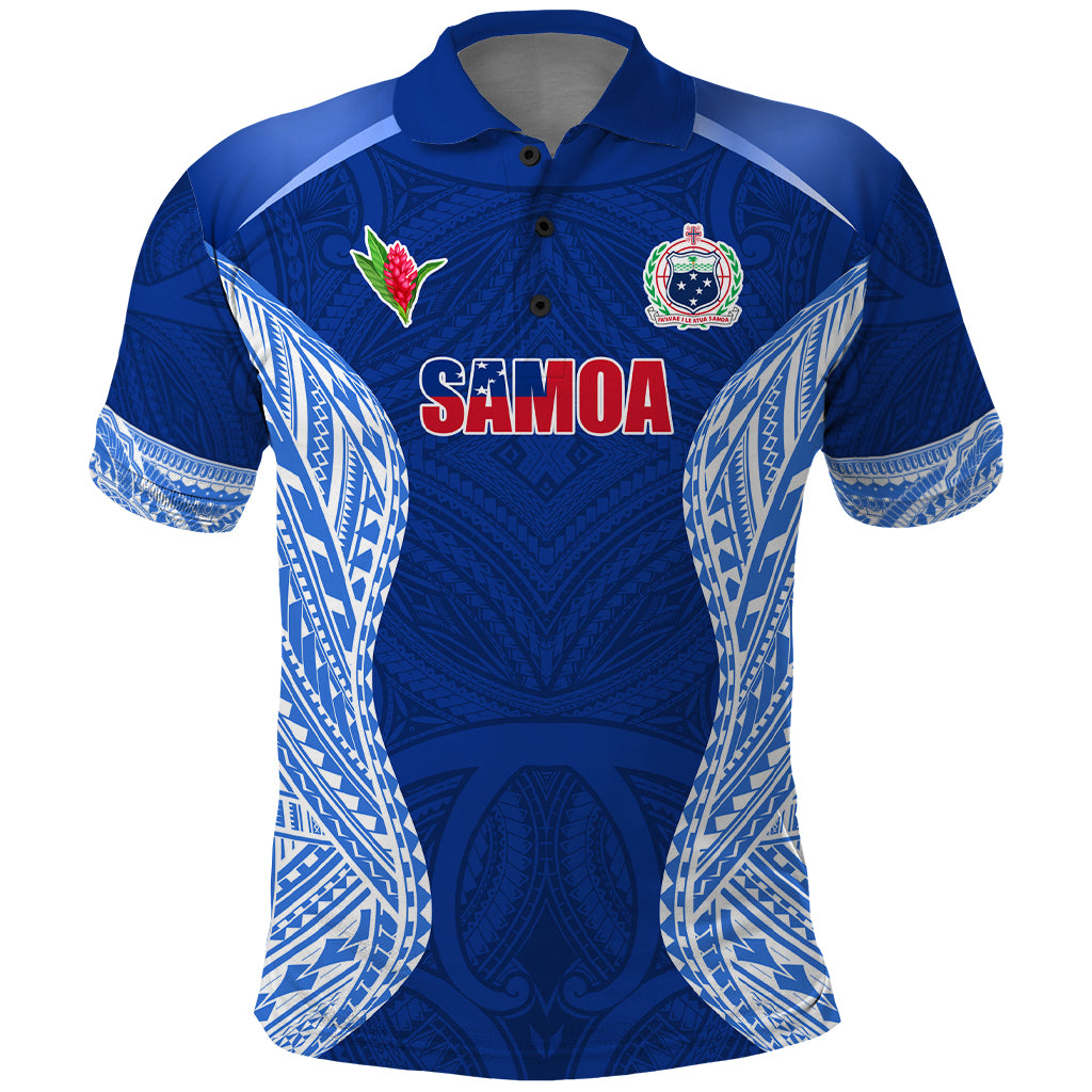 Custom Manu Samoa Rugby Polo Shirt Polynesian Tattoo LT03