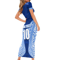 Custom Manu Samoa Rugby Short Sleeve Bodycon Dress Polynesian Tattoo LT03 - Polynesian Pride