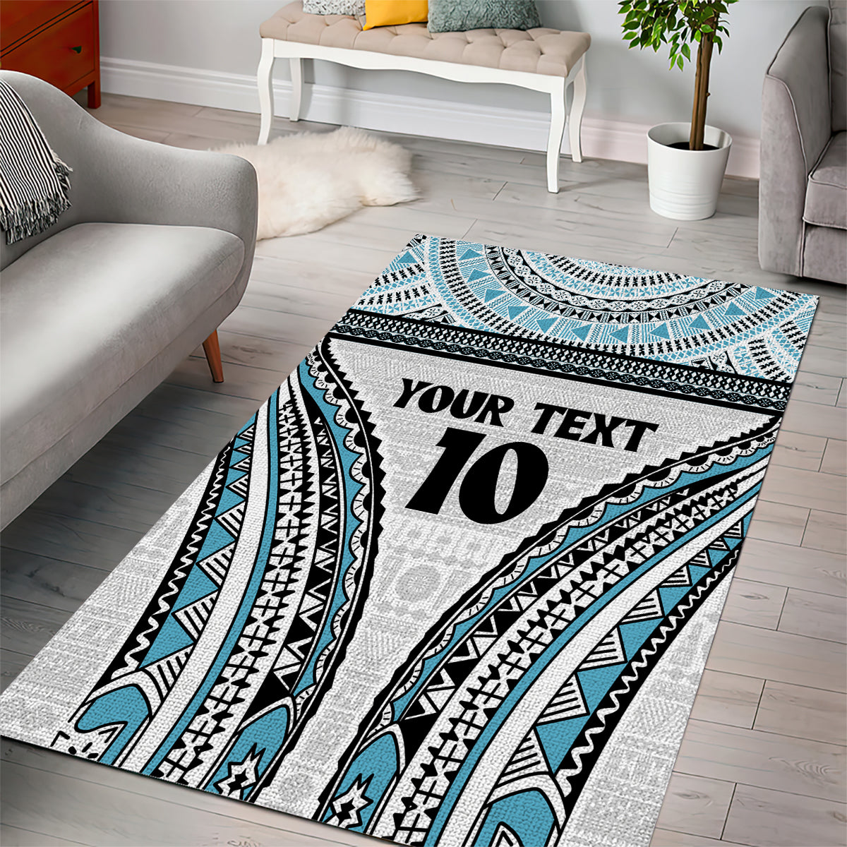 Custom Flying Fijians Rugby Area Rug Tapa Tribal Cloth