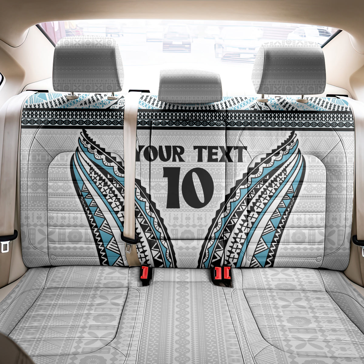 Custom Flying Fijians Rugby Back Car Seat Cover Tapa Tribal Cloth LT03