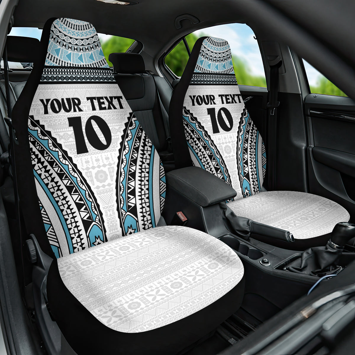 Custom Flying Fijians Rugby Car Seat Cover Tapa Tribal Cloth