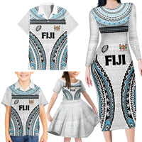 Custom Flying Fijians Rugby Family Matching Long Sleeve Bodycon Dress and Hawaiian Shirt Tapa Tribal Cloth LT03 - Polynesian Pride