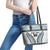 Custom Flying Fijians Rugby Leather Tote Bag Tapa Tribal Cloth