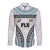 Custom Flying Fijians Rugby Long Sleeve Button Shirt Tapa Tribal Cloth LT03 Unisex White - Polynesian Pride