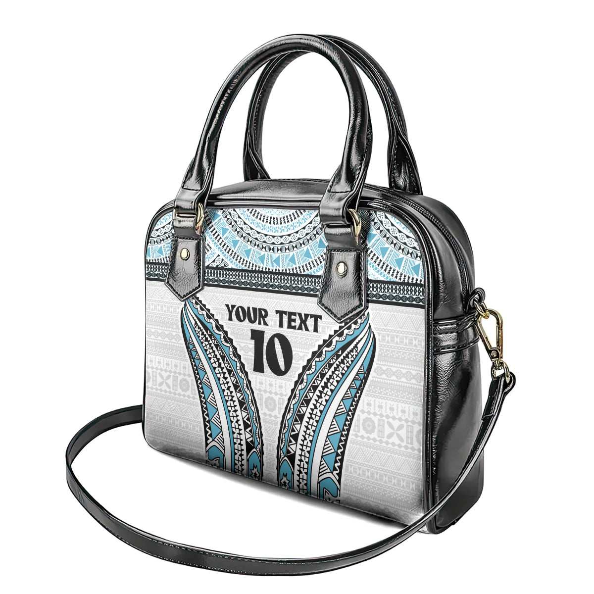 Custom Flying Fijians Rugby Shoulder Handbag Tapa Tribal Cloth