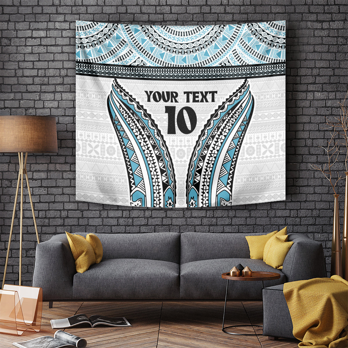 Custom Flying Fijians Rugby Tapestry Tapa Tribal Cloth