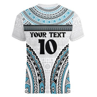 Custom Flying Fijians Rugby Women V Neck T Shirt Tapa Tribal Cloth LT03 - Polynesian Pride