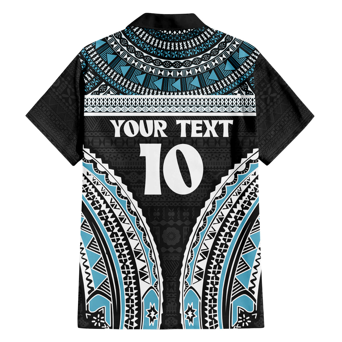 Custom Flying Fijians Rugby Family Matching Long Sleeve Bodycon Dress and Hawaiian Shirt Tapa Tribal Cloth Black Color LT03 - Polynesian Pride