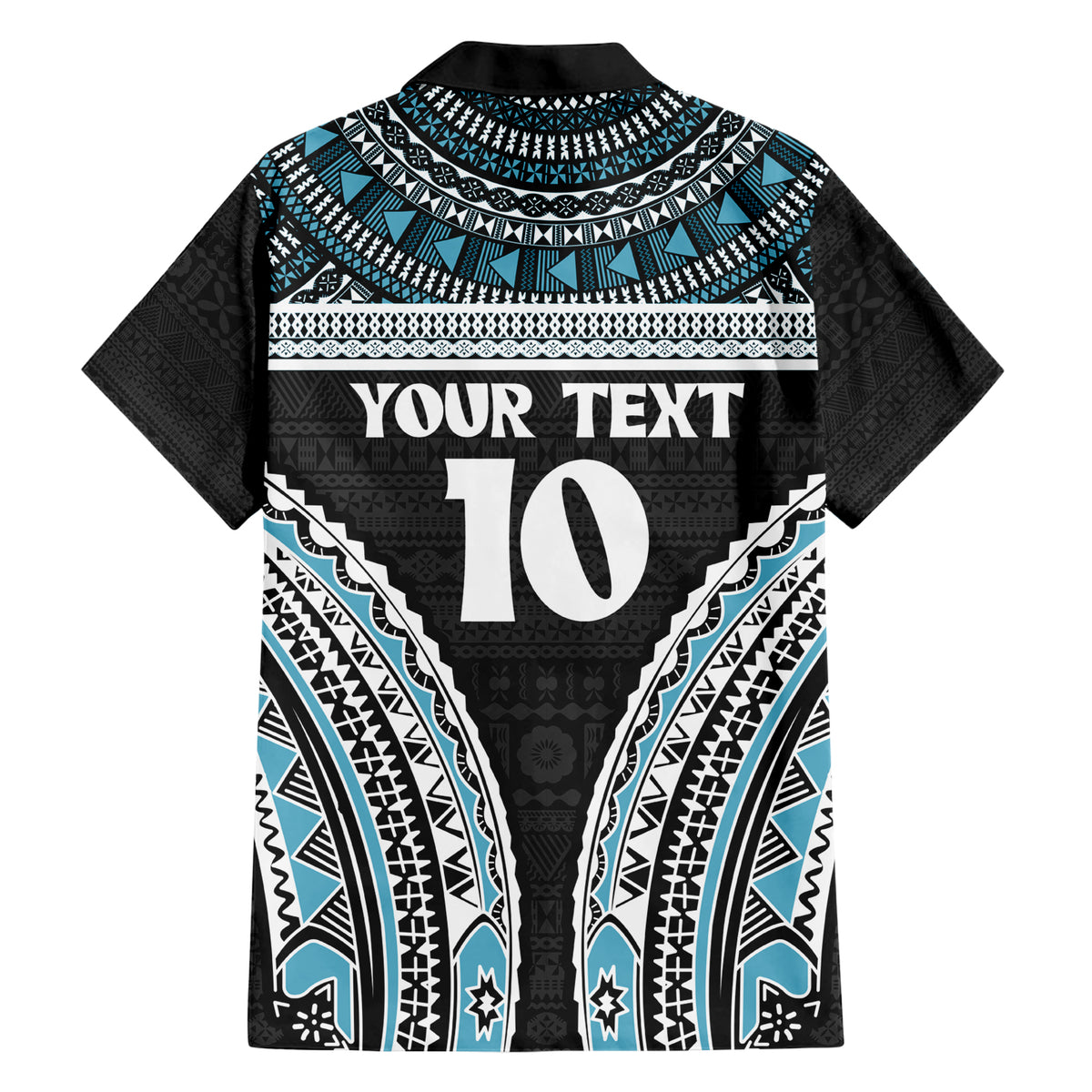 Custom Flying Fijians Rugby Hawaiian Shirt Tapa Tribal Cloth Black Color LT03 - Polynesian Pride