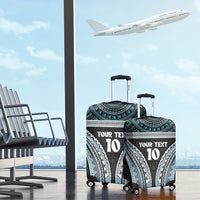 Custom Flying Fijians Rugby Luggage Cover Tapa Tribal Cloth Black Color