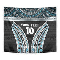 Custom Flying Fijians Rugby Tapestry Tapa Tribal Cloth Black Color