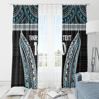 Custom Flying Fijians Rugby Window Curtain Tapa Tribal Cloth Black Color