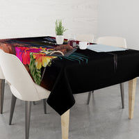 Personalised Kiribati Independence Day Tablecloth Frigatebird and Plumeria Hibiscus Flower