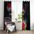 Personalised Kiribati Independence Day Window Curtain Frigatebird and Plumeria Hibiscus Flower