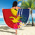 Personalised Kiribati Independence Day Beach Blanket Kiribati Map With Flag Color