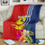 Personalised Kiribati Independence Day Blanket Kiribati Map With Flag Color