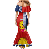 Kiribati Independence Day Family Matching Mermaid Dress and Hawaiian Shirt Kiribati Map With Flag Color