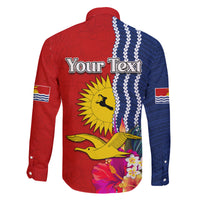 Kiribati Independence Day Family Matching Off Shoulder Short Dress and Hawaiian Shirt Kiribati Map With Flag Color