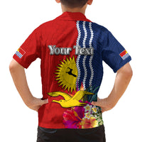 Personalised Kiribati Independence Day Family Matching Summer Maxi Dress and Hawaiian Shirt Kiribati Map With Flag Color LT03 - Polynesian Pride