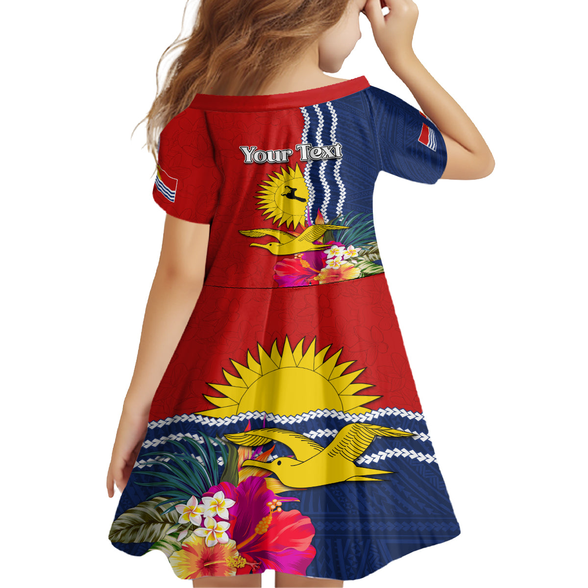 Personalised Kiribati Independence Day Family Matching Summer Maxi Dress and Hawaiian Shirt Kiribati Map With Flag Color LT03 - Polynesian Pride