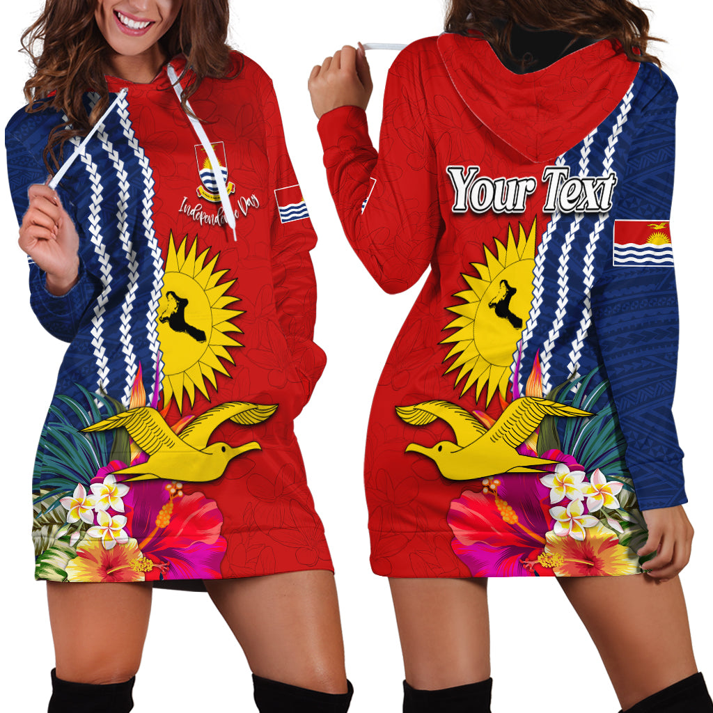 Kiribati Independence Day Hoodie Dress Kiribati Map With Flag Color