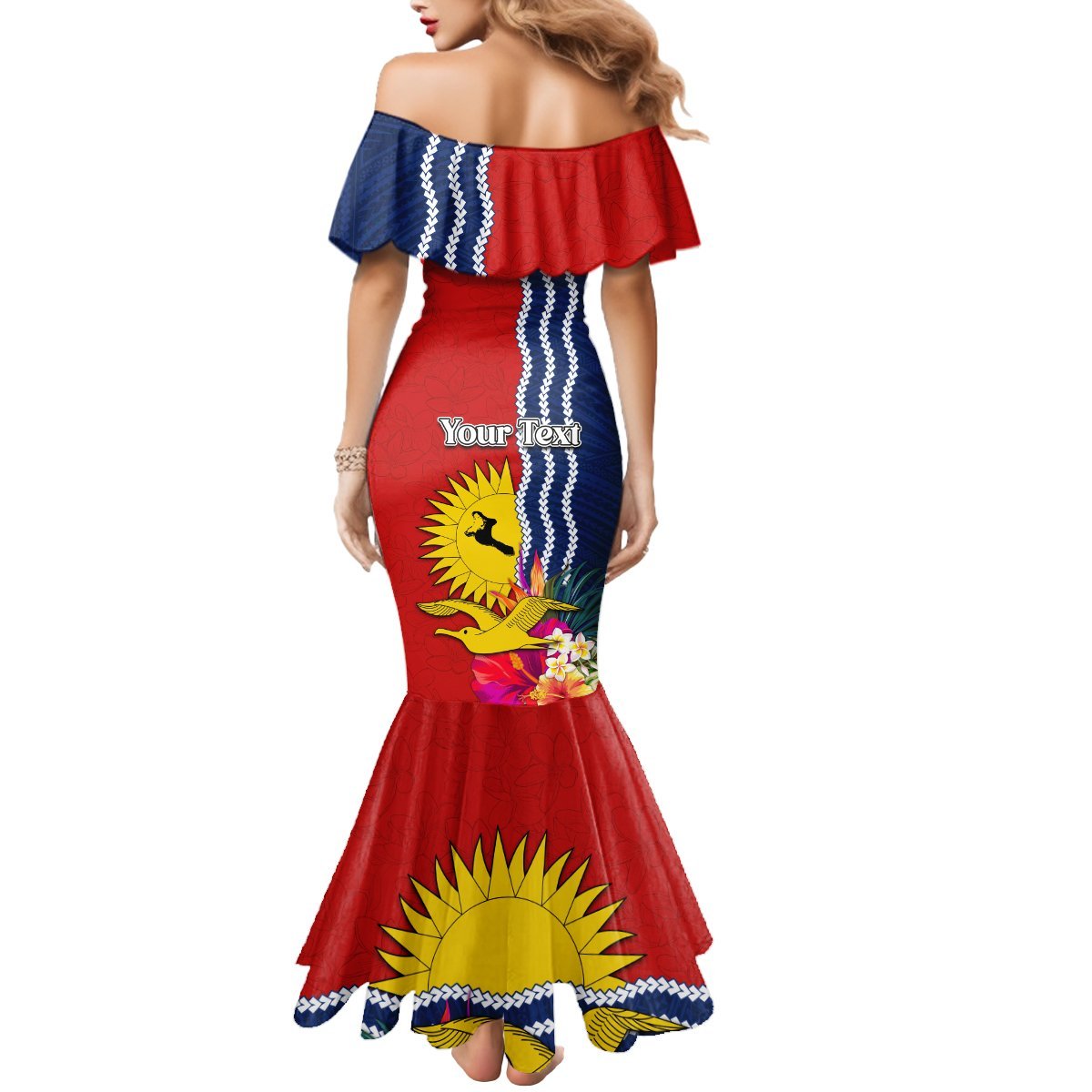 Personalised Kiribati Independence Day Mermaid Dress Kiribati Map With Flag Color LT03 - Polynesian Pride