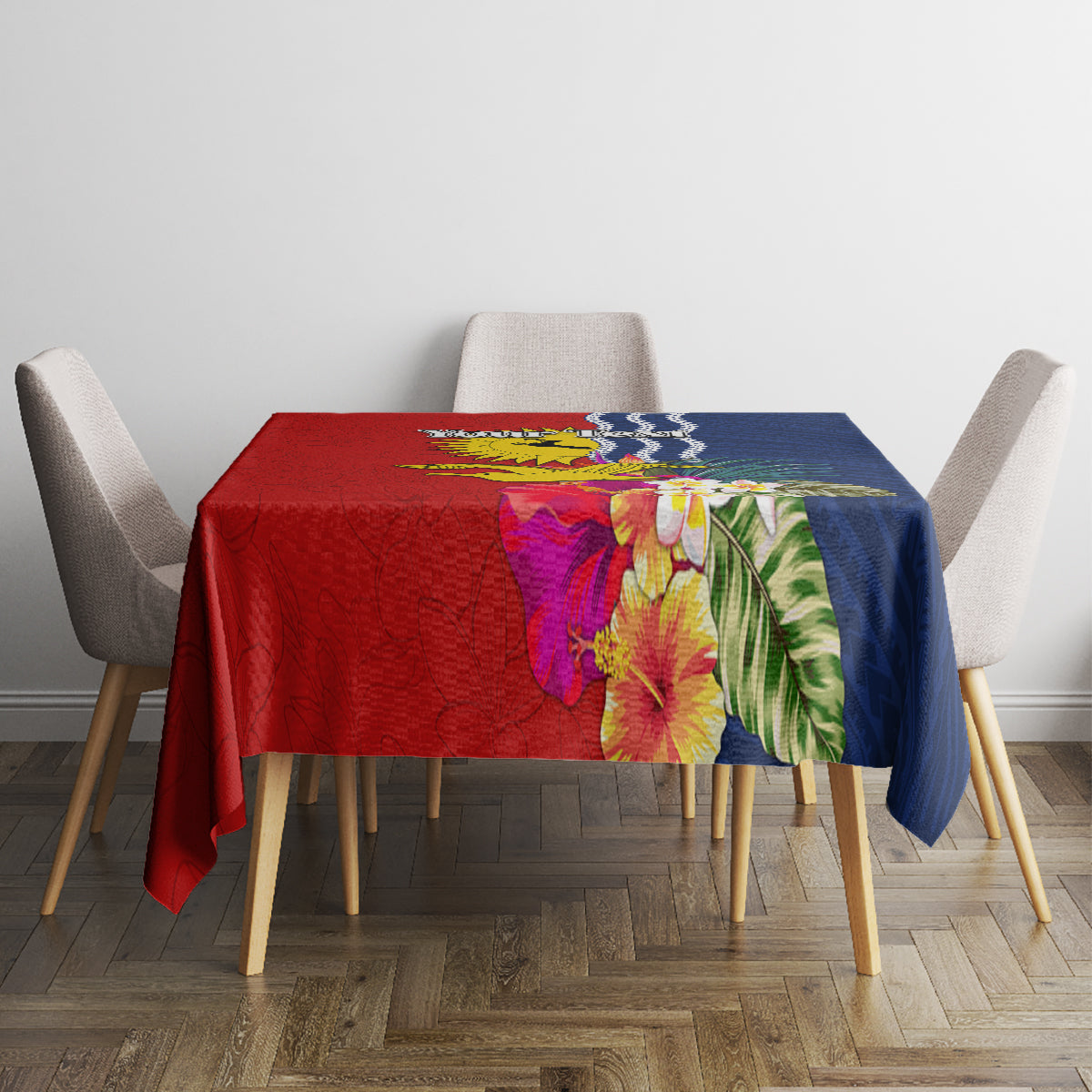 Personalised Kiribati Independence Day Tablecloth Kiribati Map With Flag Color