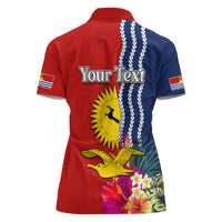 Kiribati Independence Day Women Polo Shirt Kiribati Map With Flag Color