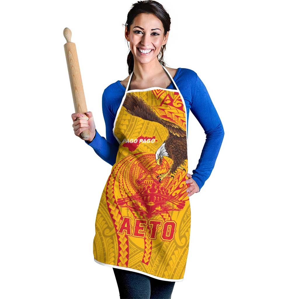 American Samoa Fautasi Race Apron Aeto Pago Pago with Eagle Samoan Tribal Patterns