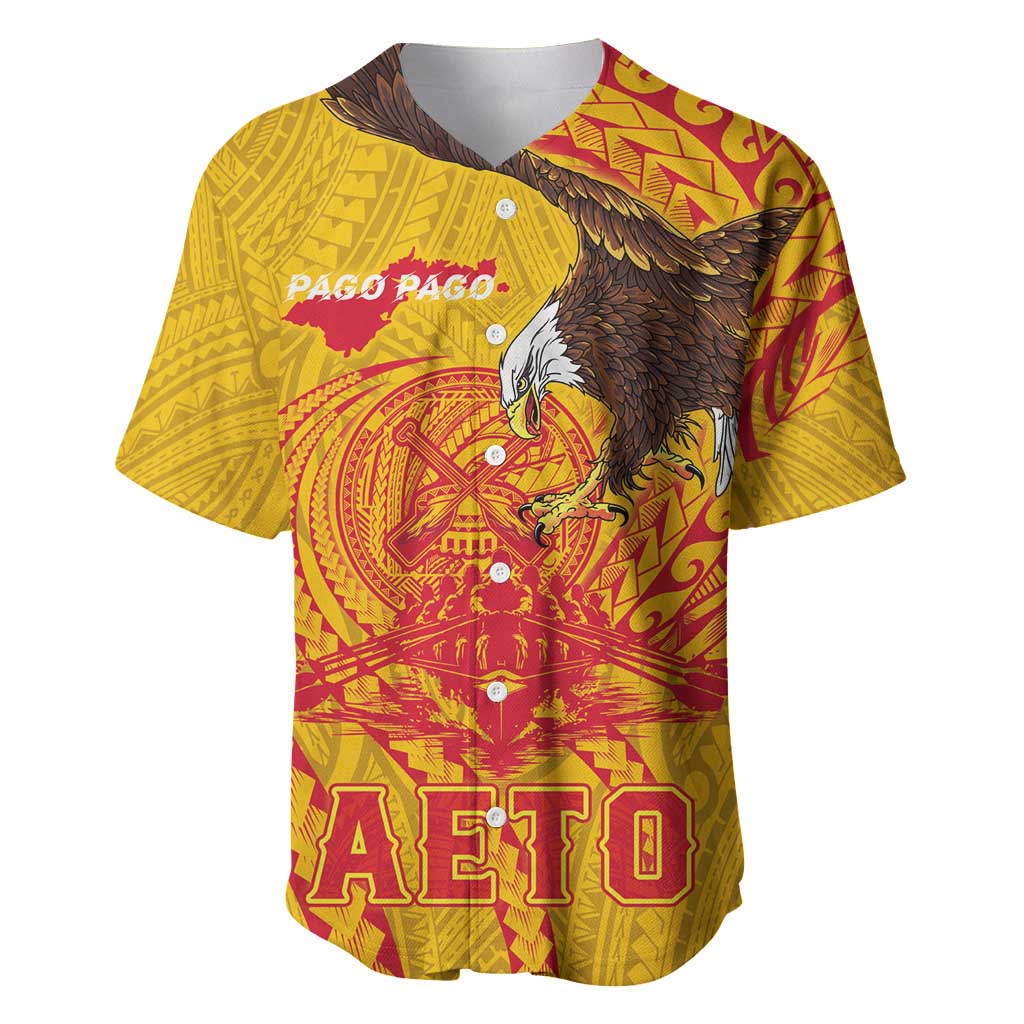 Personalized American Samoa Fautasi Race Baseball Jersey Aeto Pago Pago with Eagle Samoan Tribal Patterns