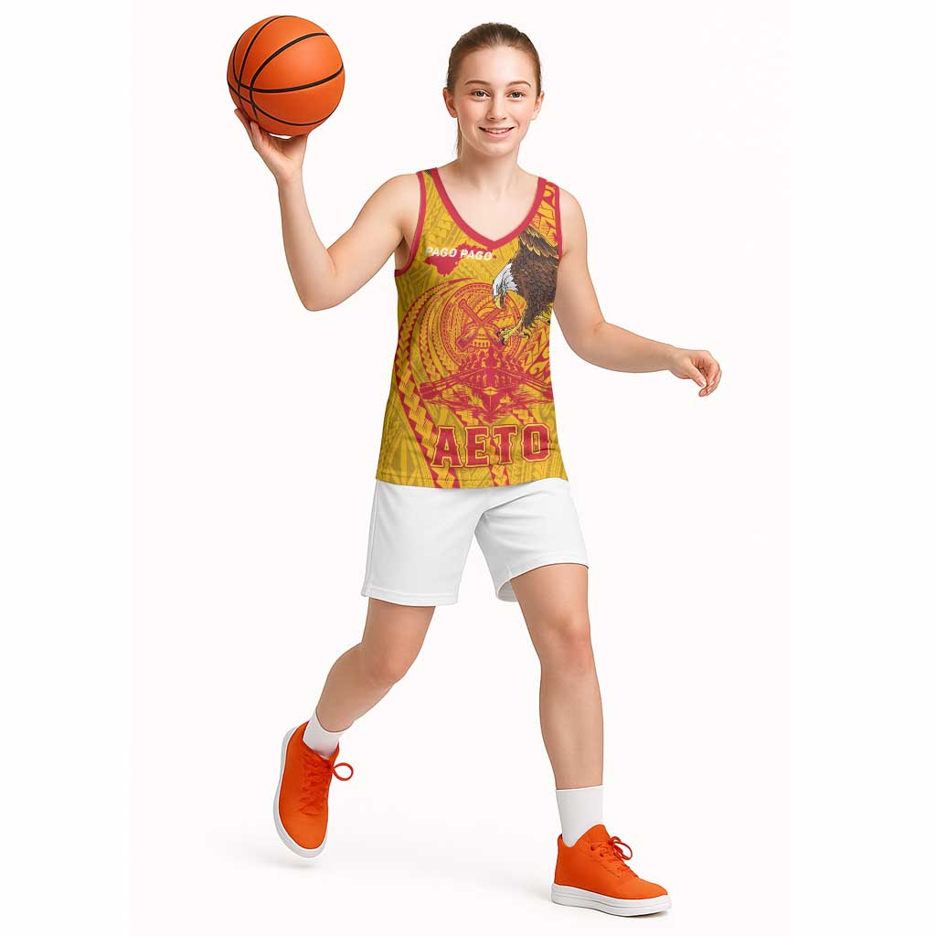 Personalized American Samoa Fautasi Race Basketball Jersey Aeto Pago Pago with Eagle Samoan Tribal Patterns LT03 - Polynesian Pride