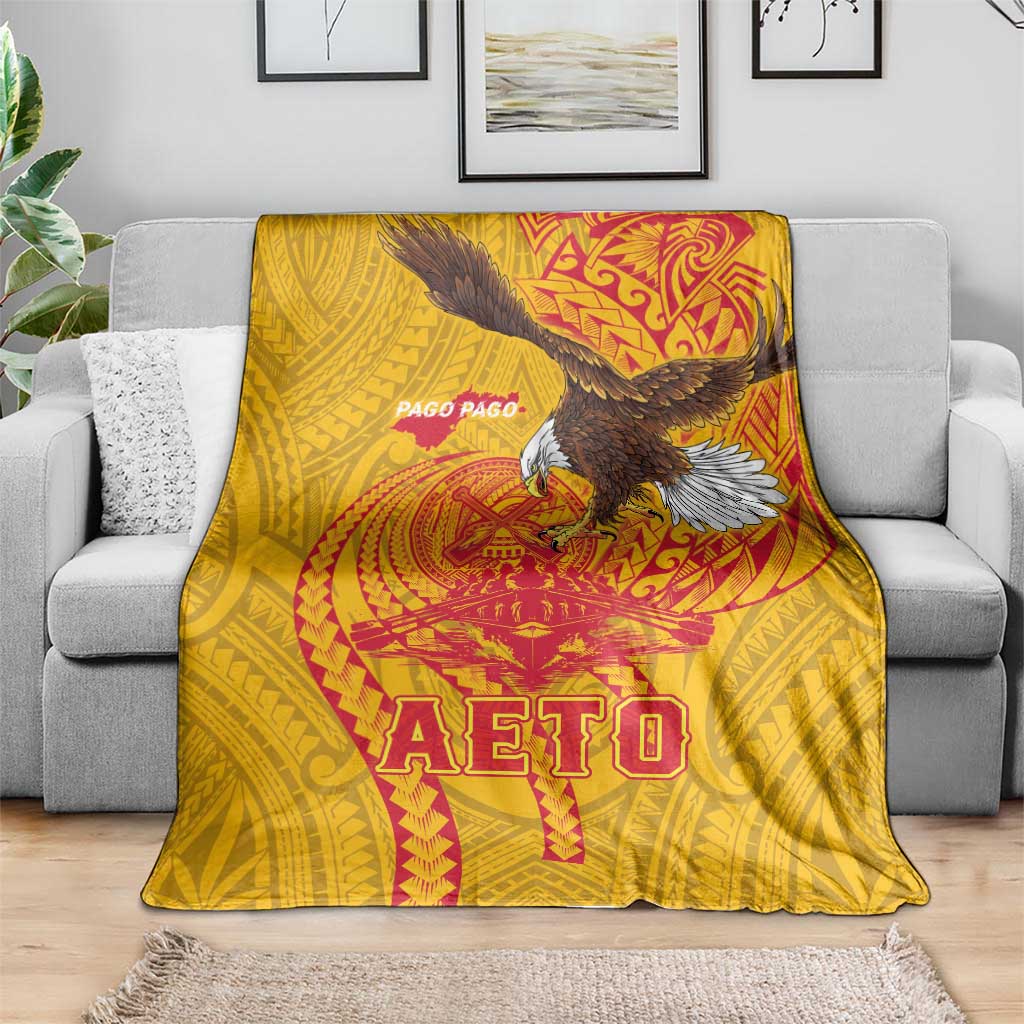 American Samoa Fautasi Race Blanket Aeto Pago Pago with Eagle Samoan Tribal Patterns LT03 - Polynesian Pride