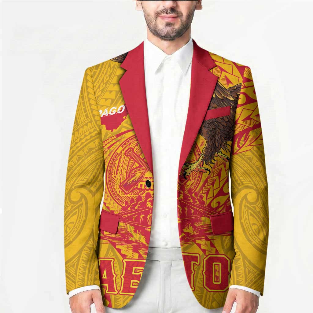 Personalized American Samoa Fautasi Race Blazer Aeto Pago Pago with Eagle Samoan Tribal Patterns LT03 - Polynesian Pride