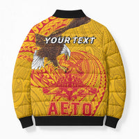 Personalized American Samoa Fautasi Race Bomber Puffer Jacket Aeto Pago Pago with Eagle Samoan Tribal Patterns LT03 - Polynesian Pride