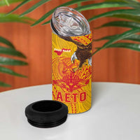 American Samoa Fautasi Race 4 in 1 Can Cooler Tumbler Aeto Pago Pago with Eagle Samoan Tribal Patterns LT03 - Polynesian Pride