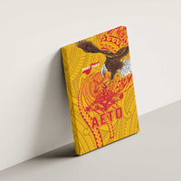 American Samoa Fautasi Race Canvas Wall Art Aeto Pago Pago with Eagle Samoan Tribal Patterns