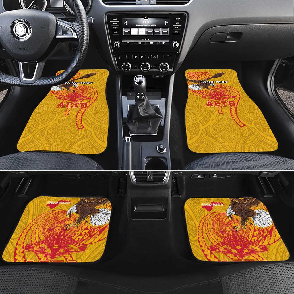 Personalized American Samoa Fautasi Race Car Mats Aeto Pago Pago with Eagle Samoan Tribal Patterns LT03 Set 4pcs Multicolor - Polynesian Pride