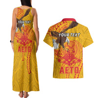 Personalized American Samoa Fautasi Race Couples Matching Tank Maxi Dress and Hawaiian Shirt Aeto Pago Pago with Eagle Samoan Tribal Patterns LT03 - Polynesian Pride