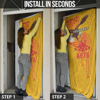 Personalized American Samoa Fautasi Race Door Cover Aeto Pago Pago with Eagle Samoan Tribal Patterns