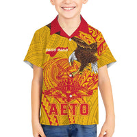 Personalized American Samoa Fautasi Race Family Matching Short Sleeve Bodycon Dress and Hawaiian Shirt Aeto Pago Pago with Eagle Samoan Tribal Patterns LT03 Son's Shirt Multicolor - Polynesian Pride