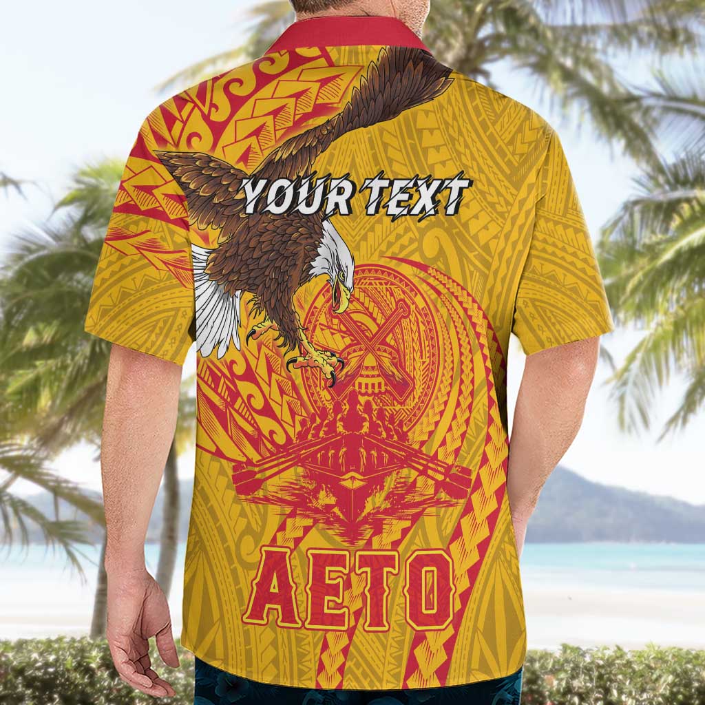 Personalized American Samoa Fautasi Race Hawaiian Shirt Aeto Pago Pago with Eagle Samoan Tribal Patterns