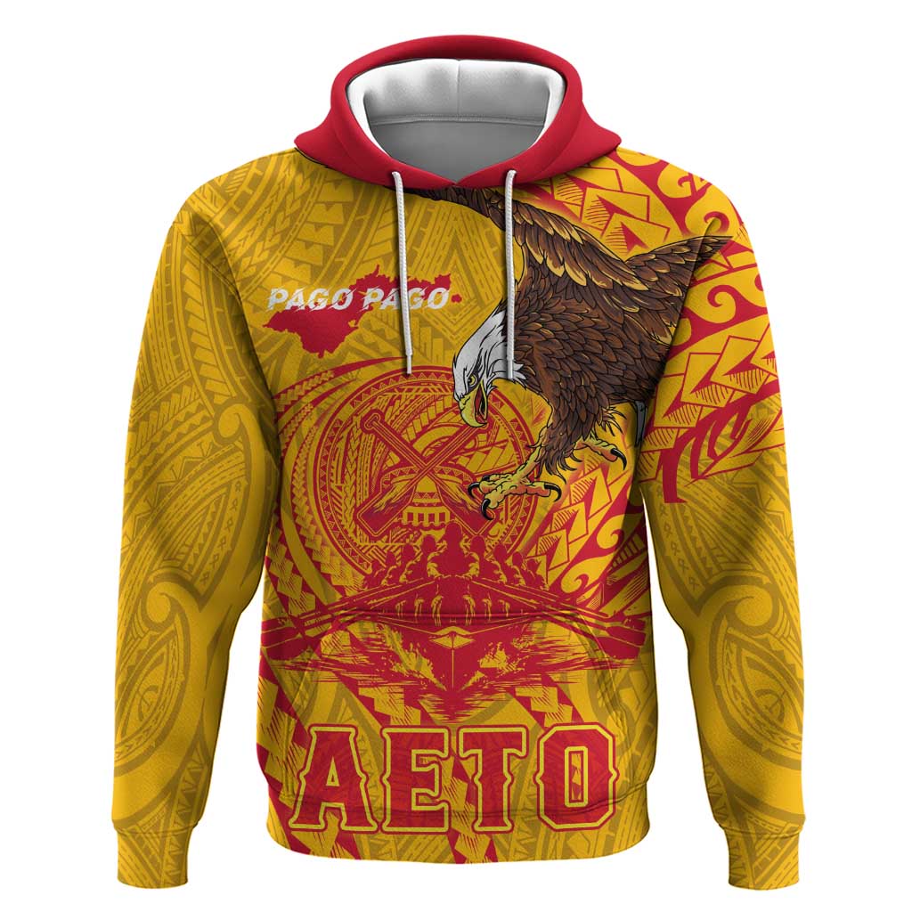 Personalized American Samoa Fautasi Race Hoodie Aeto Pago Pago with Eagle Samoan Tribal Patterns