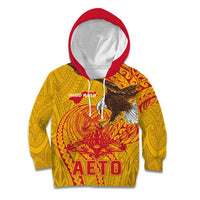 Personalized American Samoa Fautasi Race Kid Hoodie Aeto Pago Pago with Eagle Samoan Tribal Patterns