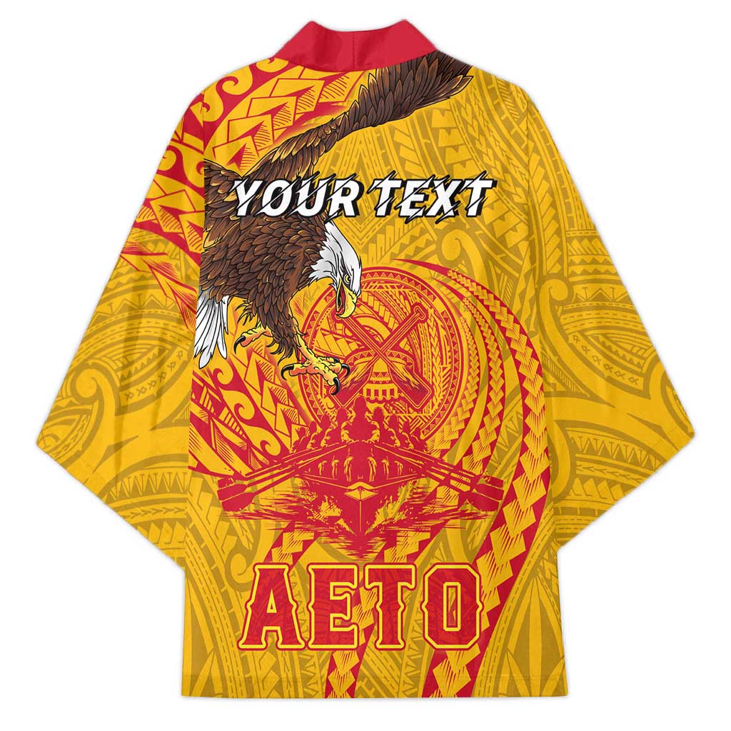 Personalized American Samoa Fautasi Race Kimono Aeto Pago Pago with Eagle Samoan Tribal Patterns