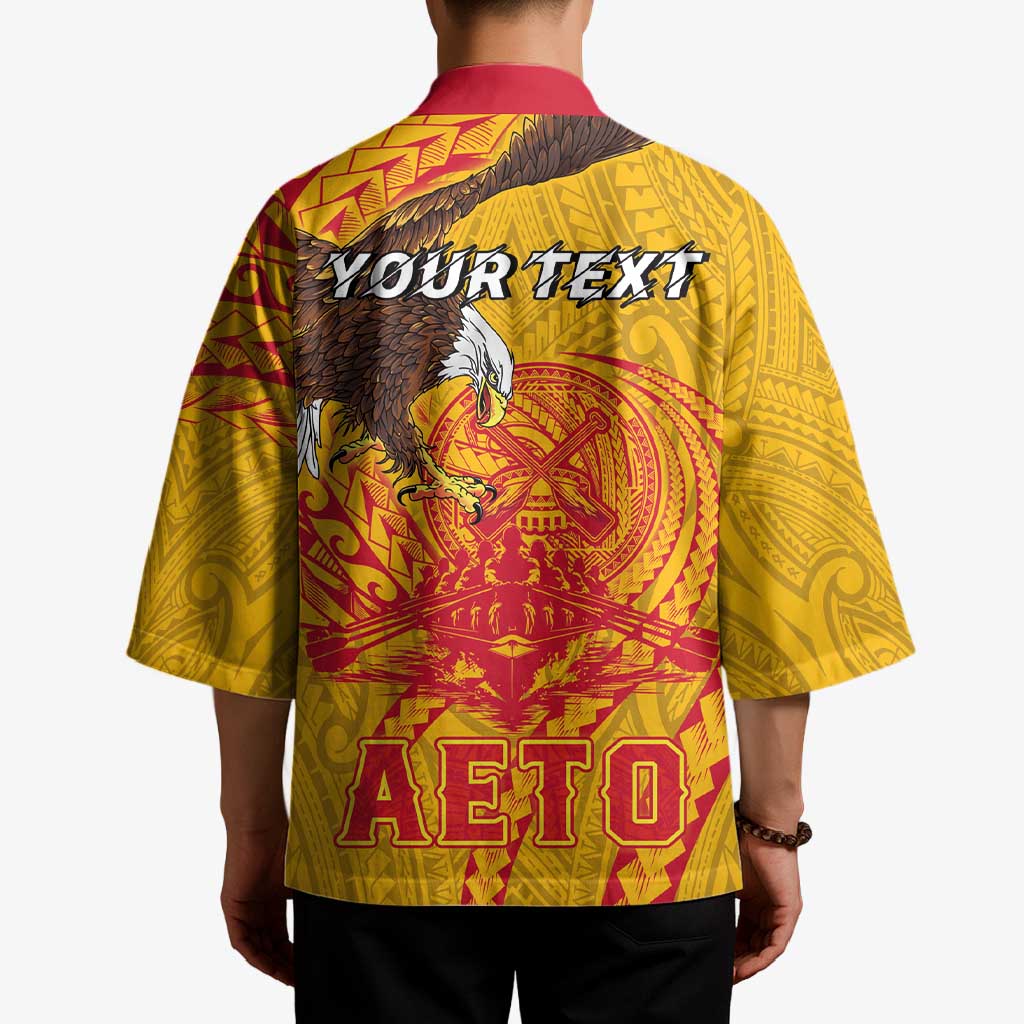 Personalized American Samoa Fautasi Race Kimono Aeto Pago Pago with Eagle Samoan Tribal Patterns