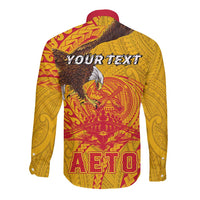 Personalized American Samoa Fautasi Race Long Sleeve Button Shirt Aeto Pago Pago with Eagle Samoan Tribal Patterns