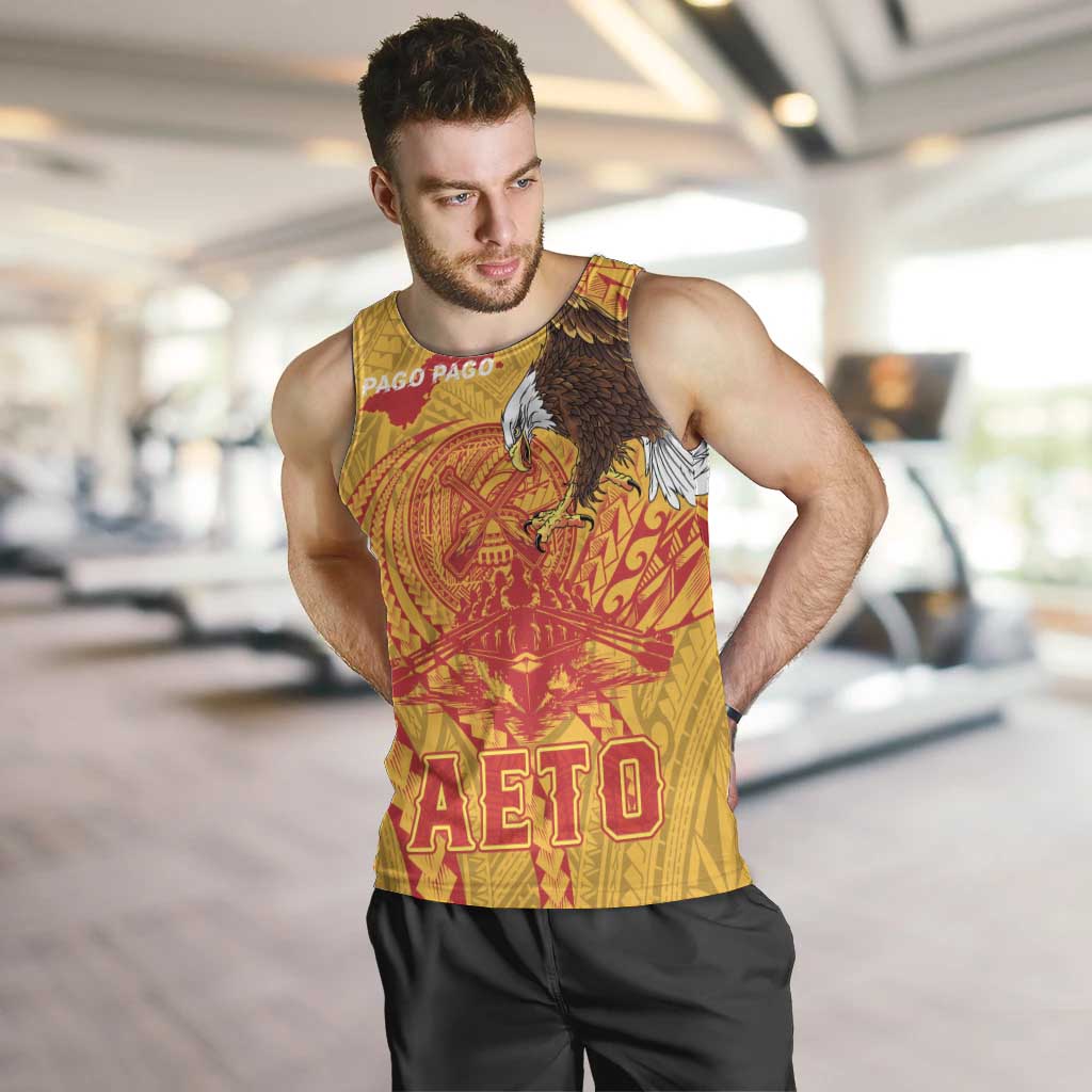 Personalized American Samoa Fautasi Race Men Tank Top Aeto Pago Pago with Eagle Samoan Tribal Patterns