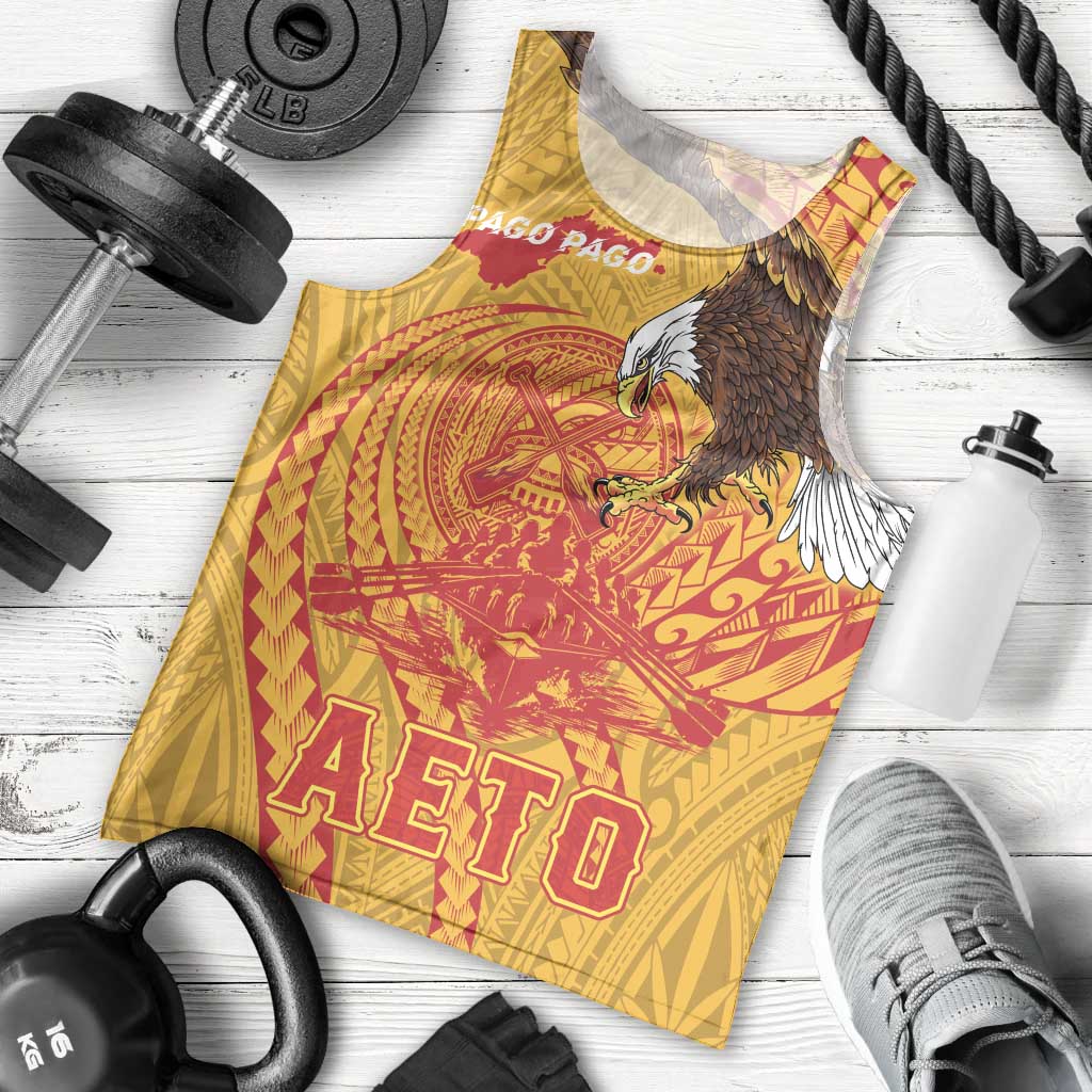 Personalized American Samoa Fautasi Race Men Tank Top Aeto Pago Pago with Eagle Samoan Tribal Patterns